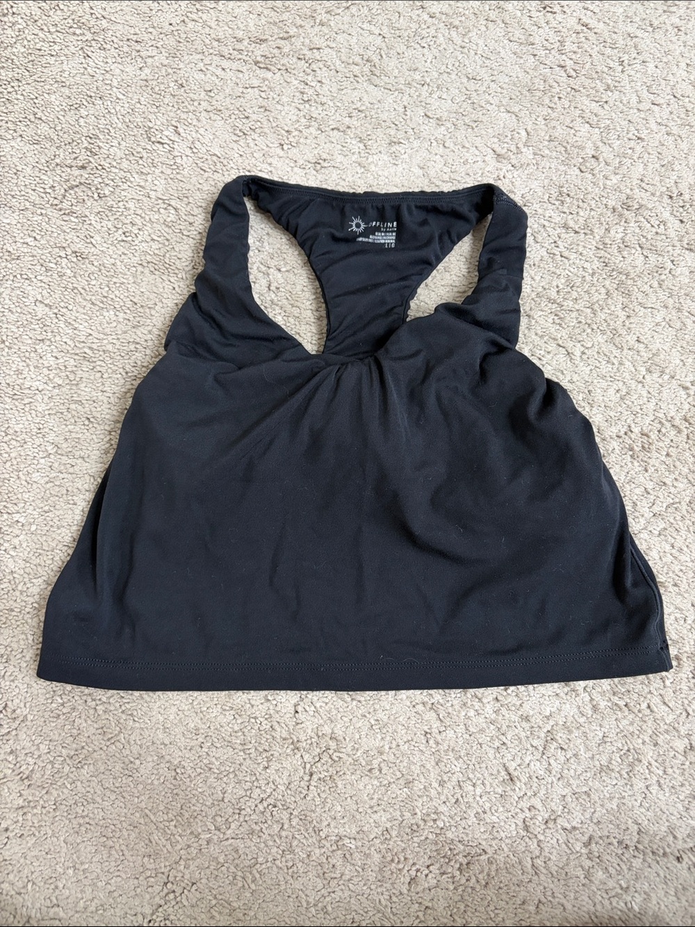 Offline by Aerie Black Racerback Sport Bra/Top